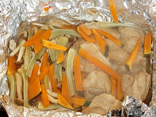 若鶏モモ肉（ハーフカット）ビックリパックのホイル焼き