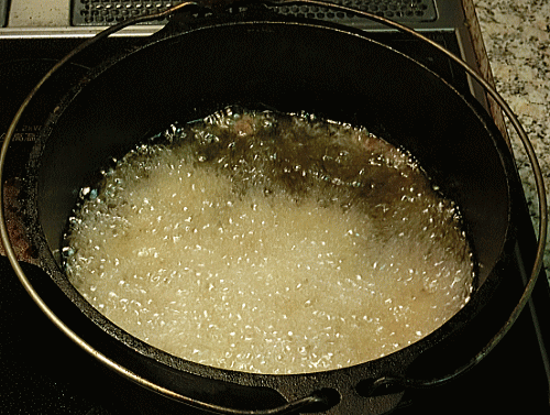 １分間、新鮮砂肝焼きを揚げる